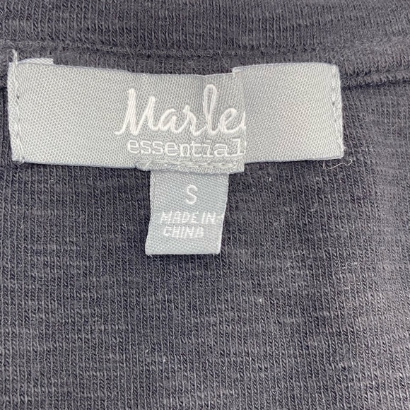 Marled V Neck Black Short Sleeve T Shirt- Small - Picture 4 of 6